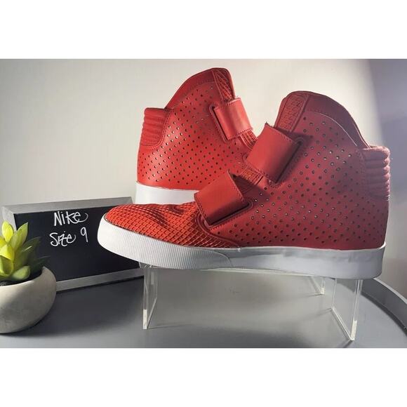 Men's Size 9 Nike Flystepper 2k3 Athletic Sneaker Red/White High - Picture 1 of 16